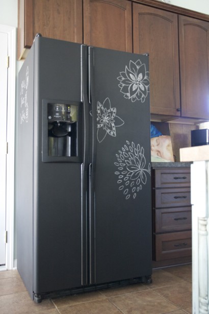 fridge with chalkboard paint